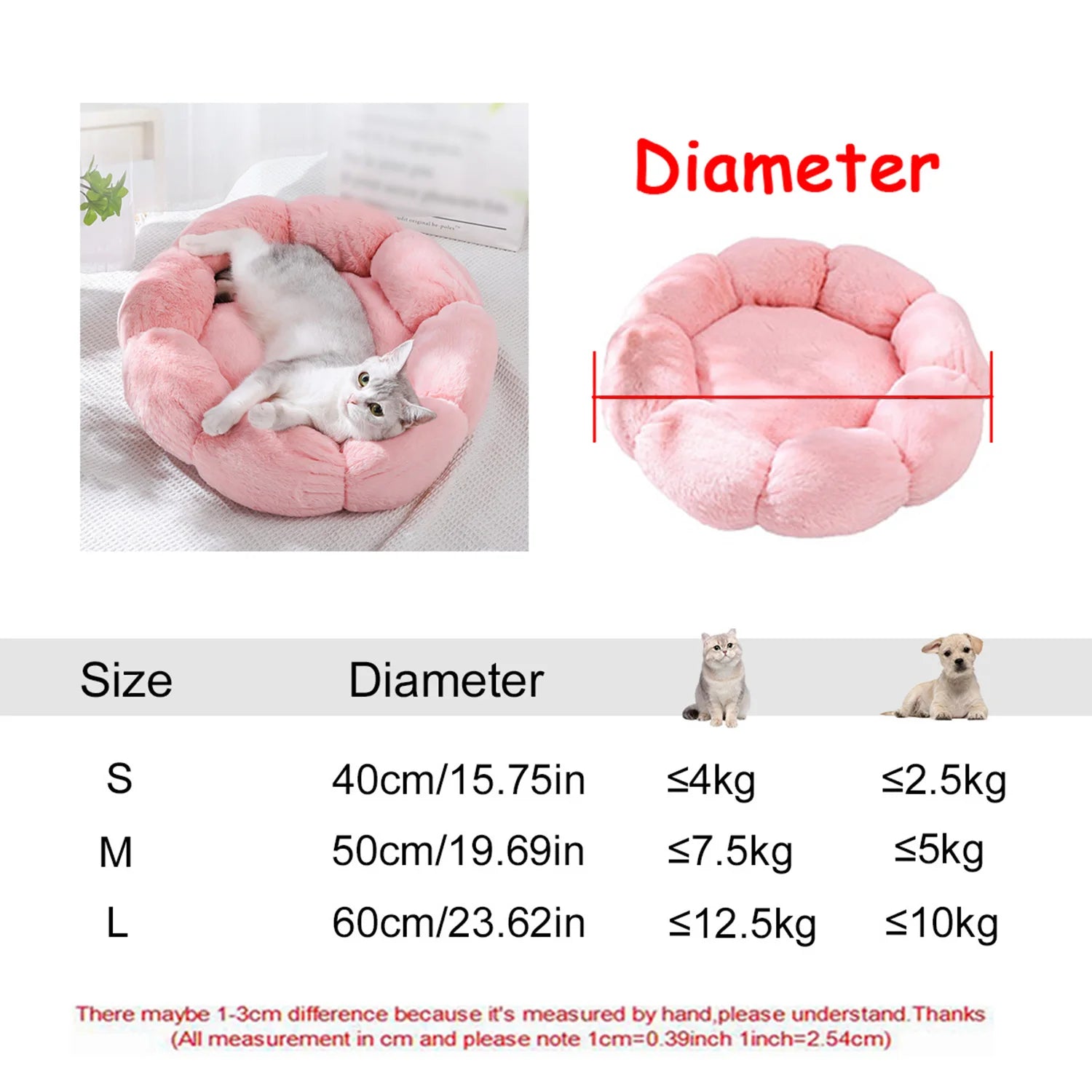 Round Plush Pet Bed
