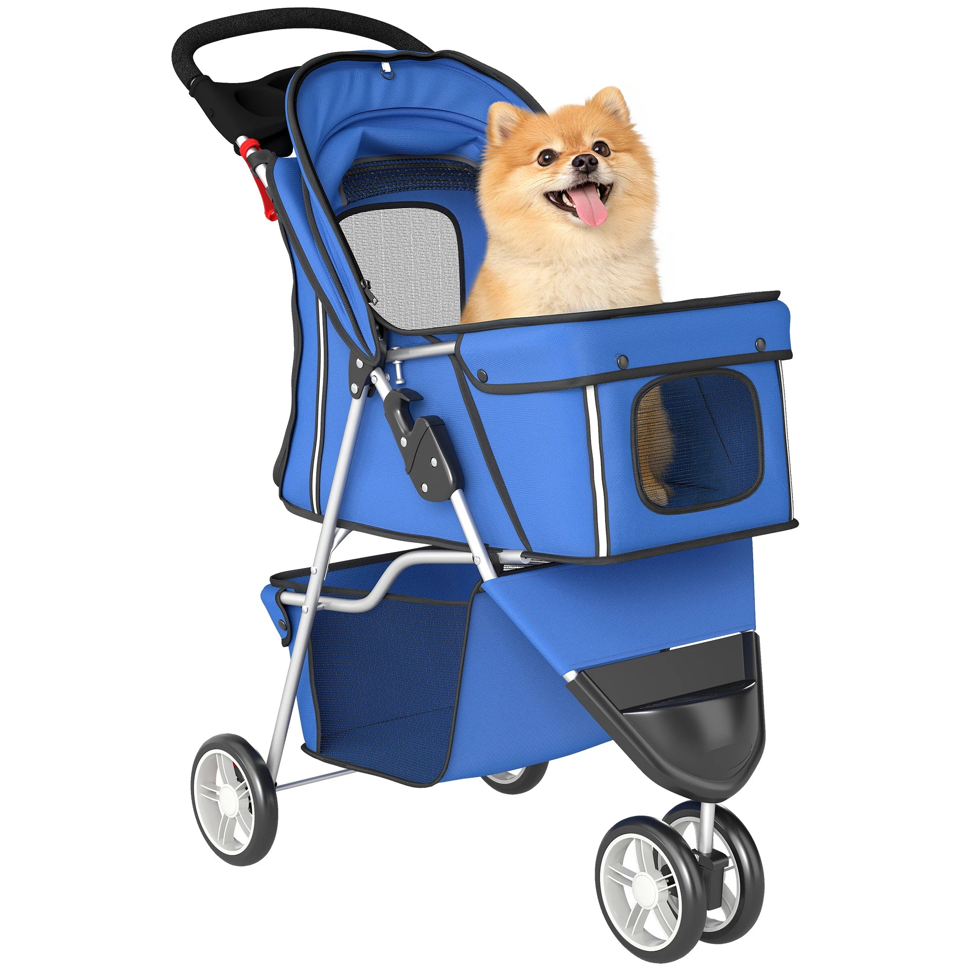 Blue 3-Wheel Pet Stroller